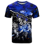 Step Into Horror Domain Cats Football T Shirt Halloween Horror Movie Characters - Aussie Hoodie