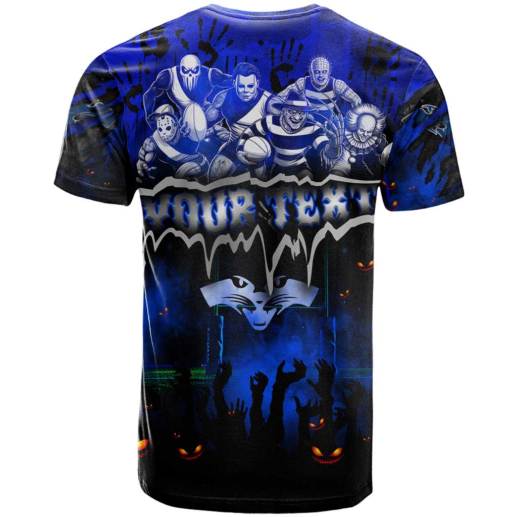 Step Into Horror Domain Cats Football T Shirt Halloween Horror Movie Characters - Aussie Hoodie