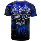Step Into Horror Domain Cats Football T Shirt Halloween Horror Movie Characters - Aussie Hoodie