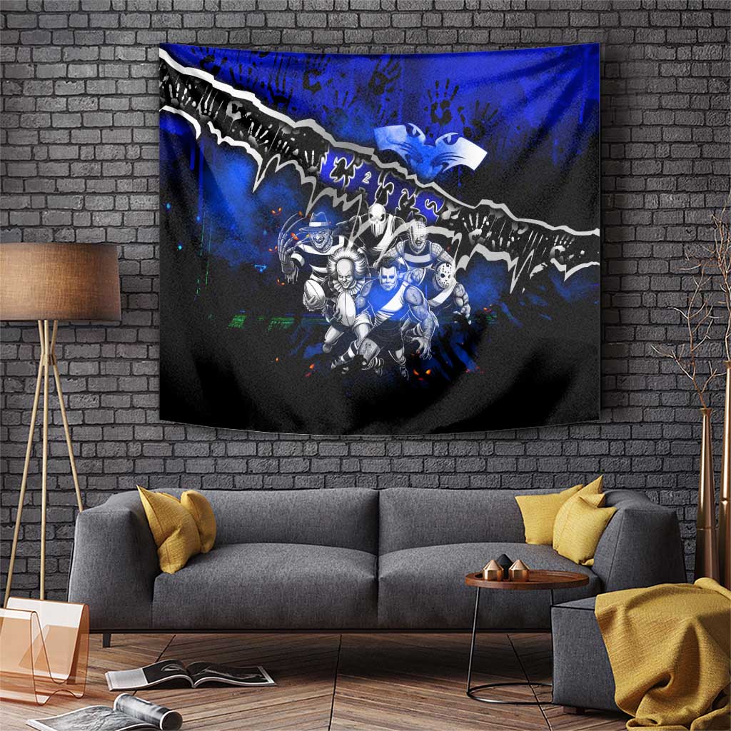 Step Into Horror Domain Cats Football Tapestry Halloween Horror Movie Characters - Aussie Hoodie