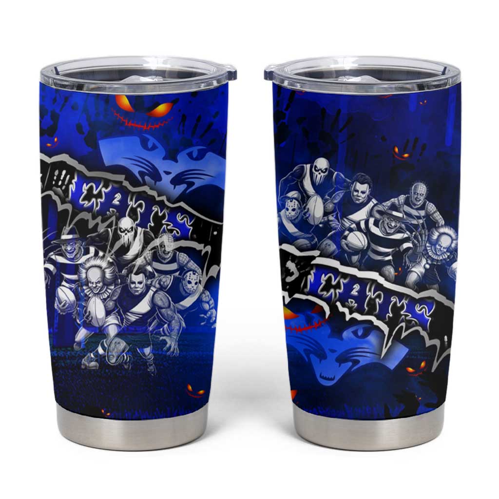 Step Into Horror Domain Cats Football Tumbler Cup Halloween Horror Movie Characters - Aussie Hoodie