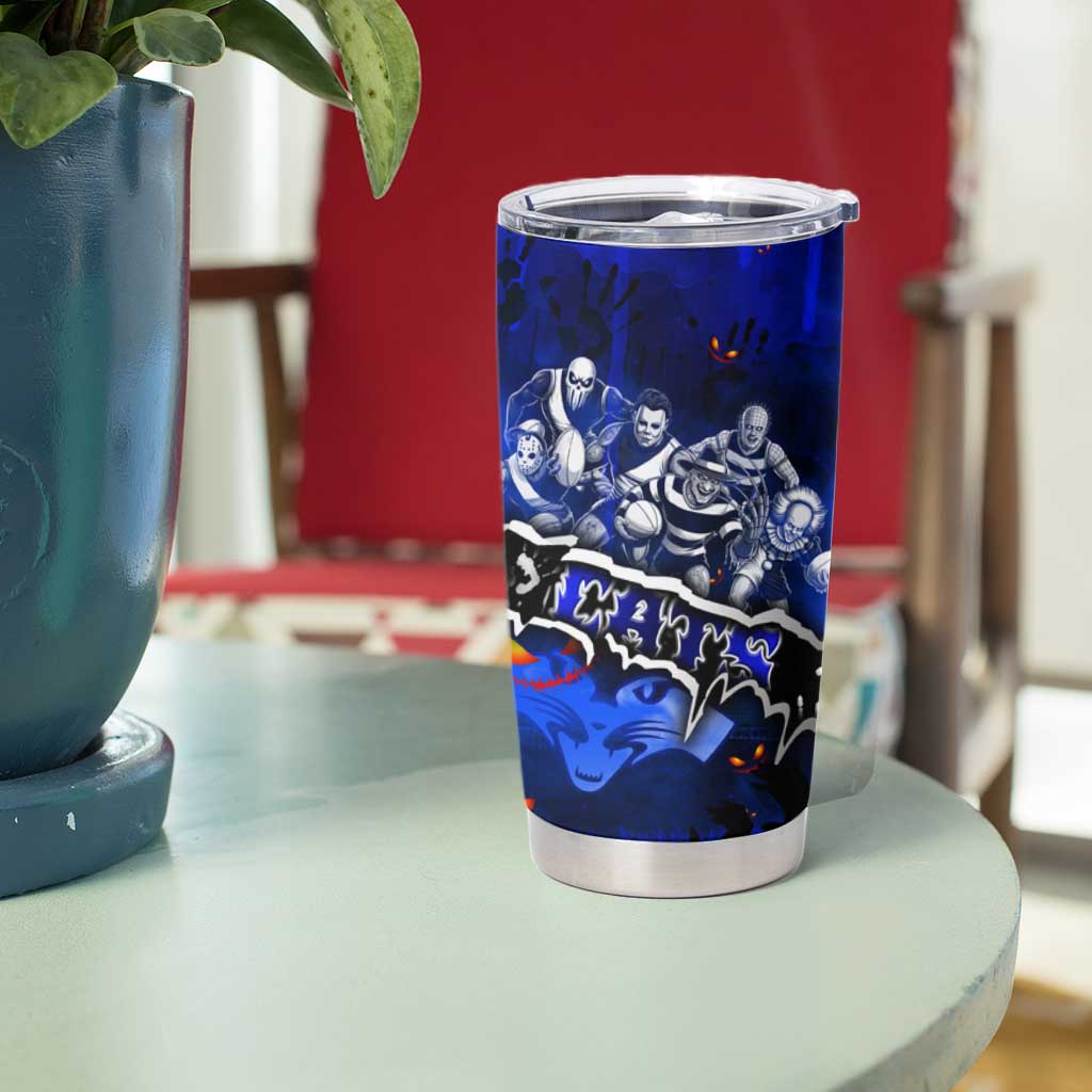 Step Into Horror Domain Cats Football Tumbler Cup Halloween Horror Movie Characters - Aussie Hoodie