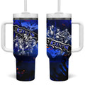 Step Into Horror Domain Cats Football Tumbler With Handle Halloween Horror Movie Characters - Aussie Hoodie