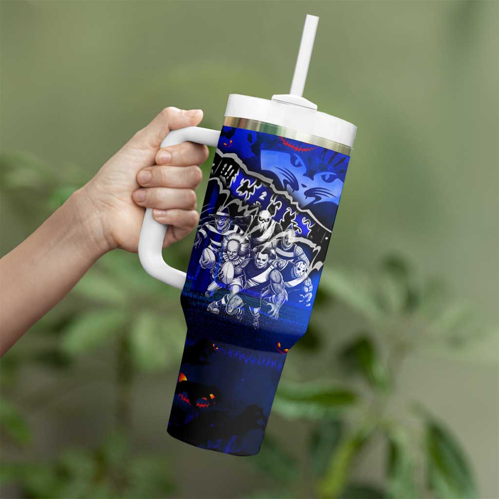 Step Into Horror Domain Cats Football Tumbler With Handle Halloween Horror Movie Characters - Aussie Hoodie