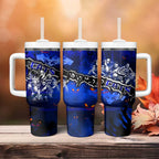 Step Into Horror Domain Cats Football Tumbler With Handle Halloween Horror Movie Characters - Aussie Hoodie
