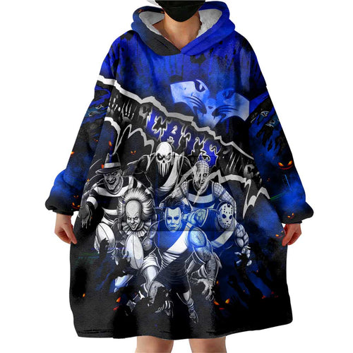 Step Into Horror Domain Cats Football Wearable Blanket Hoodie Halloween Horror Movie Characters - Aussie Hoodie