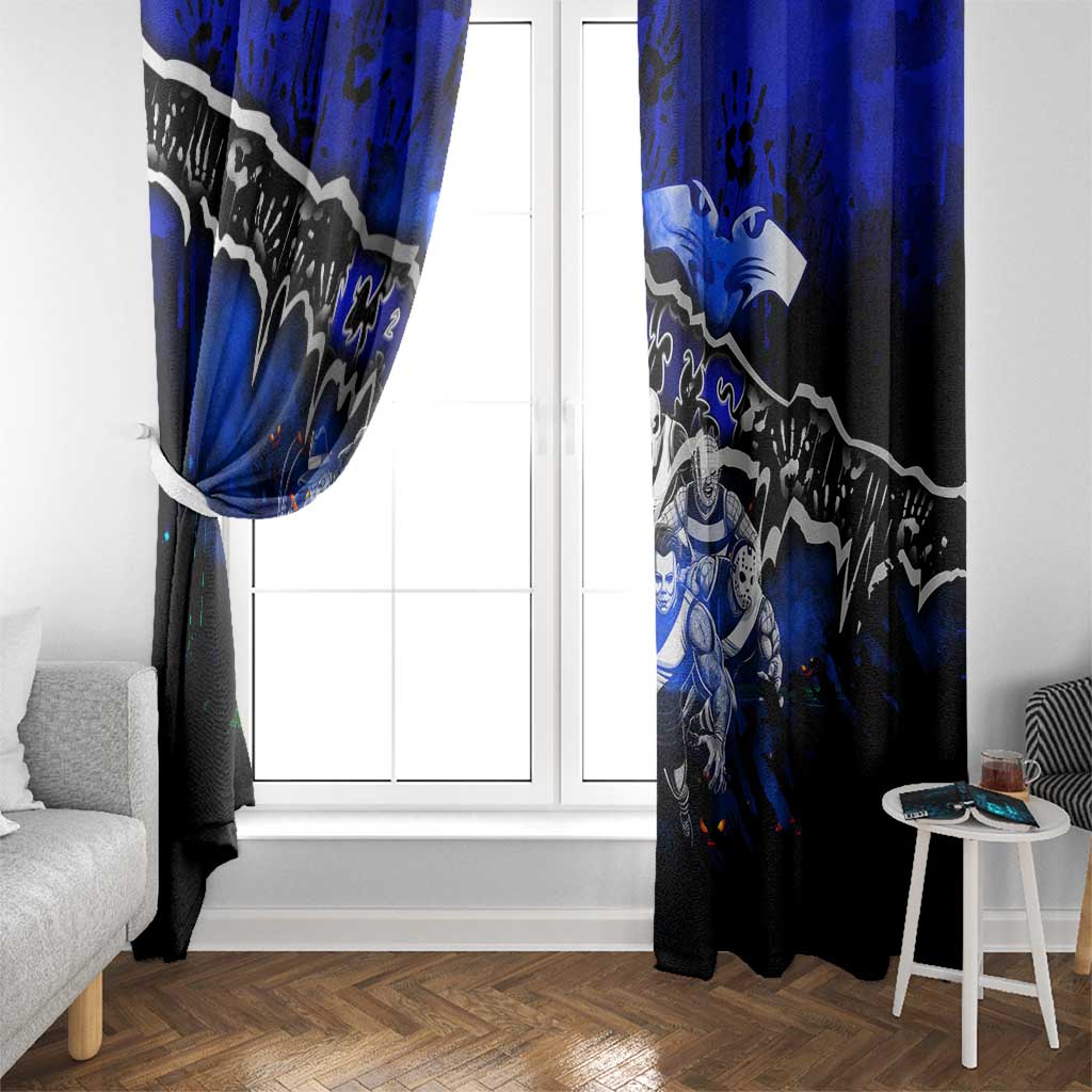 Step Into Horror Domain Cats Football Window Curtain Halloween Horror Movie Characters - Aussie Hoodie