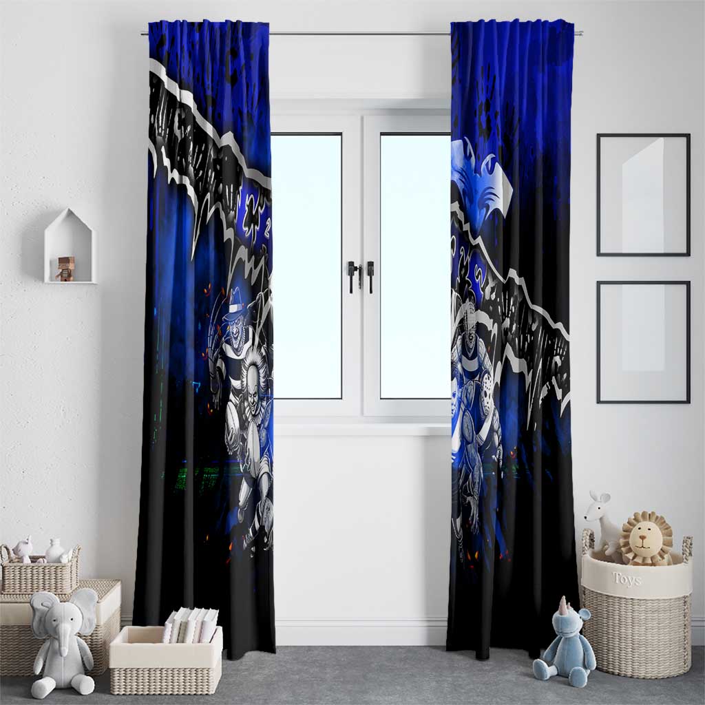 Step Into Horror Domain Cats Football Window Curtain Halloween Horror Movie Characters - Aussie Hoodie