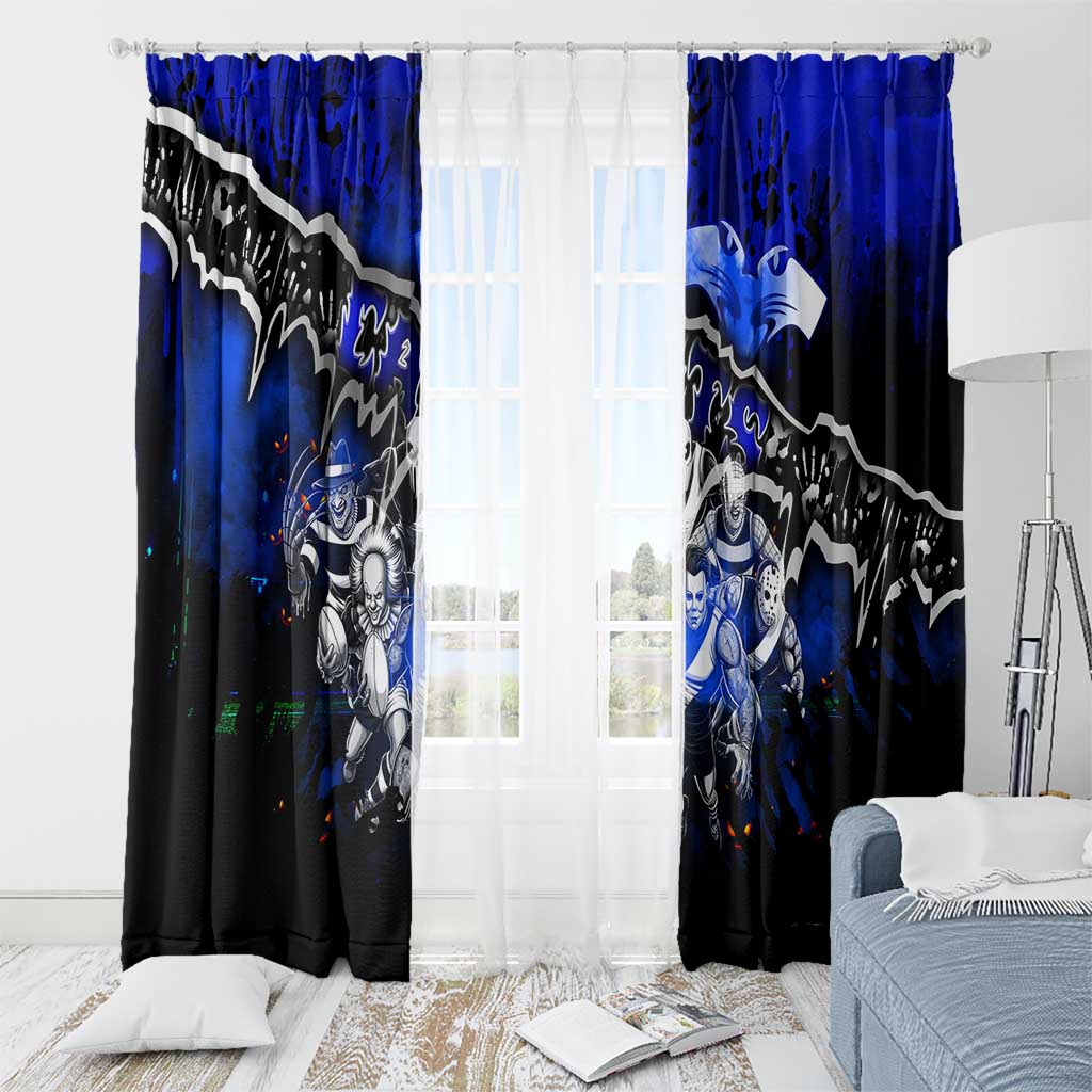 Step Into Horror Domain Cats Football Window Curtain Halloween Horror Movie Characters - Aussie Hoodie