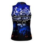 Step Into Horror Domain Cats Football Women Sleeveless Polo Shirt Halloween Horror Movie Characters - Aussie Hoodie