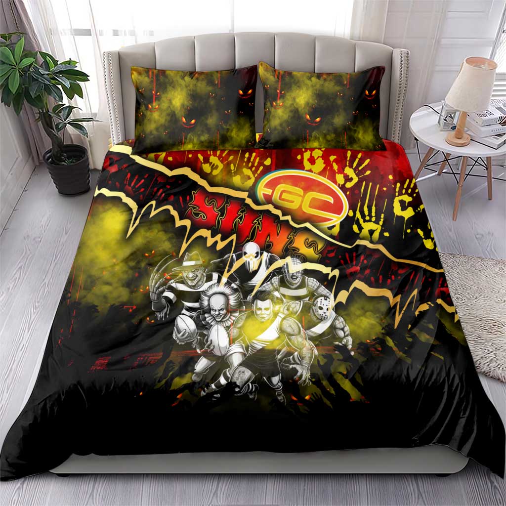 Step Into Horror Domain Suns Football Bedding Set Halloween Horror Movie Characters - Aussie Hoodie
