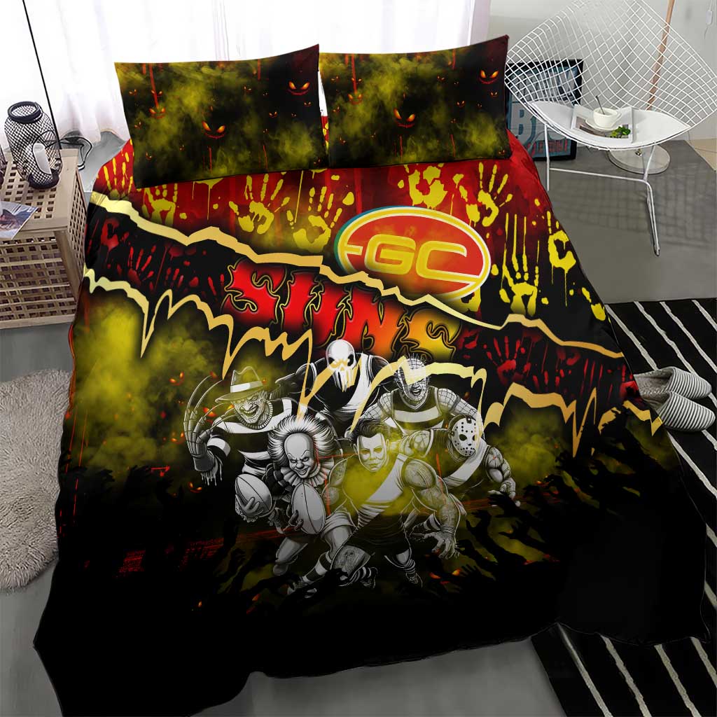 Step Into Horror Domain Suns Football Bedding Set Halloween Horror Movie Characters - Aussie Hoodie