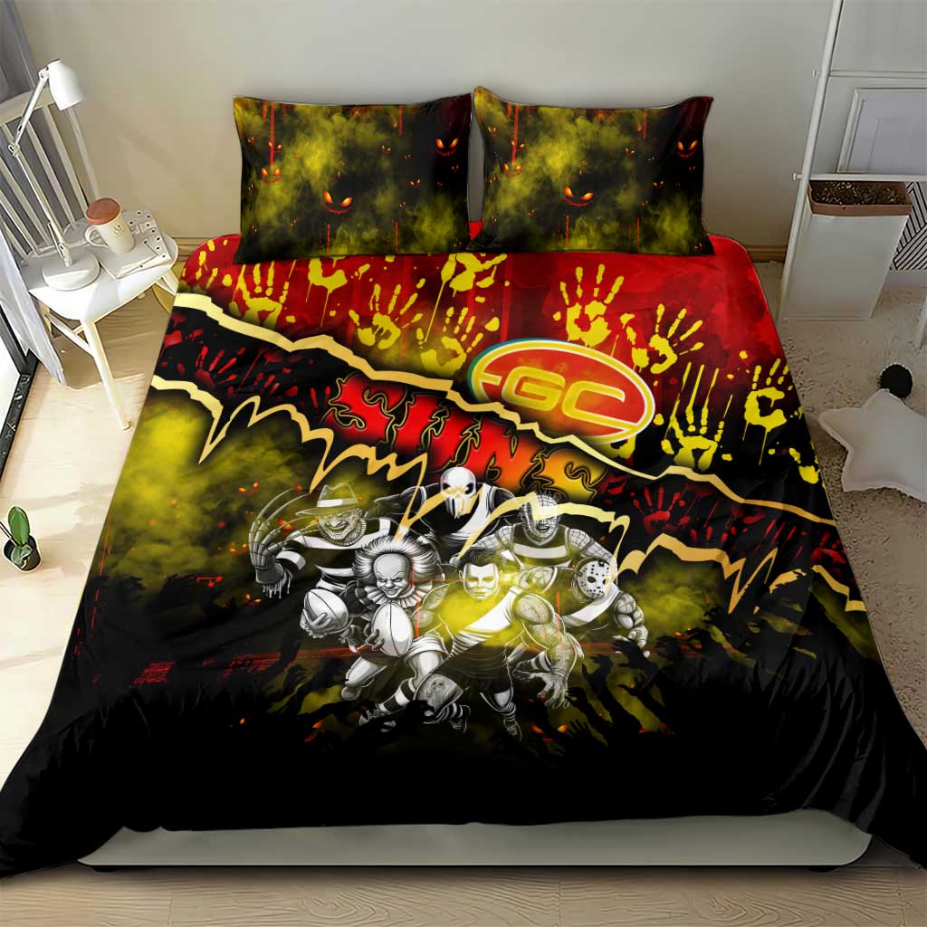 Step Into Horror Domain Suns Football Bedding Set Halloween Horror Movie Characters - Aussie Hoodie