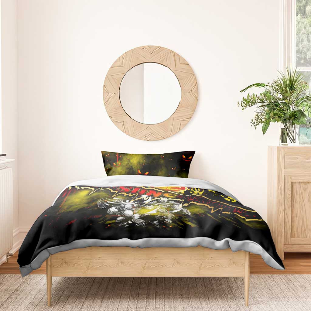 Step Into Horror Domain Suns Football Bedding Set Halloween Horror Movie Characters - Aussie Hoodie