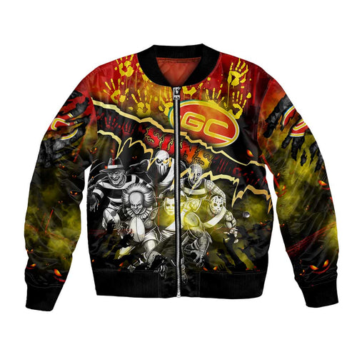 Step Into Horror Domain Suns Football Bomber Jacket Halloween Horror Movie Characters - Aussie Hoodie