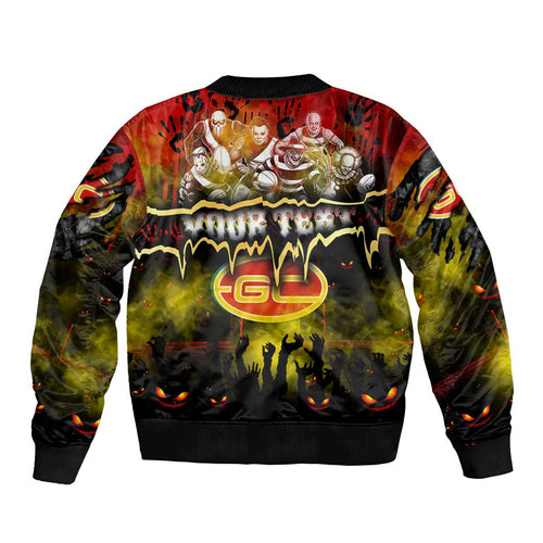 Step Into Horror Domain Suns Football Bomber Jacket Halloween Horror Movie Characters - Aussie Hoodie