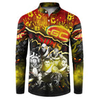 Step Into Horror Domain Suns Football Button Sweatshirt Halloween Horror Movie Characters - Aussie Hoodie