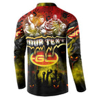 Step Into Horror Domain Suns Football Button Sweatshirt Halloween Horror Movie Characters - Aussie Hoodie