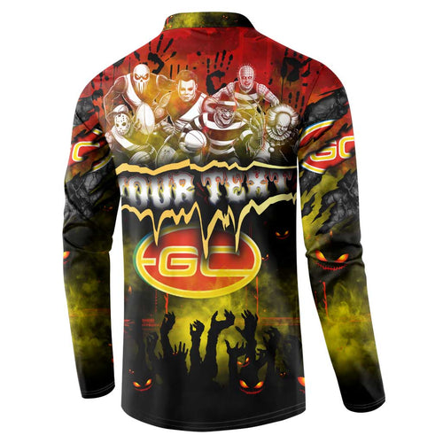 Step Into Horror Domain Suns Football Button Sweatshirt Halloween Horror Movie Characters - Aussie Hoodie
