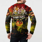 Step Into Horror Domain Suns Football Button Sweatshirt Halloween Horror Movie Characters - Aussie Hoodie