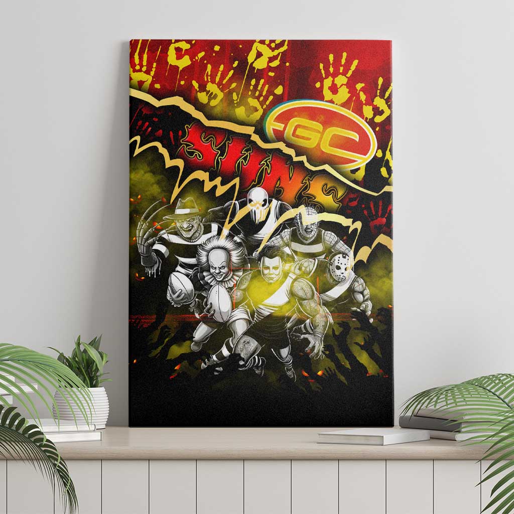 Step Into Horror Domain Suns Football Canvas Wall Art Halloween Horror Movie Characters - Aussie Hoodie