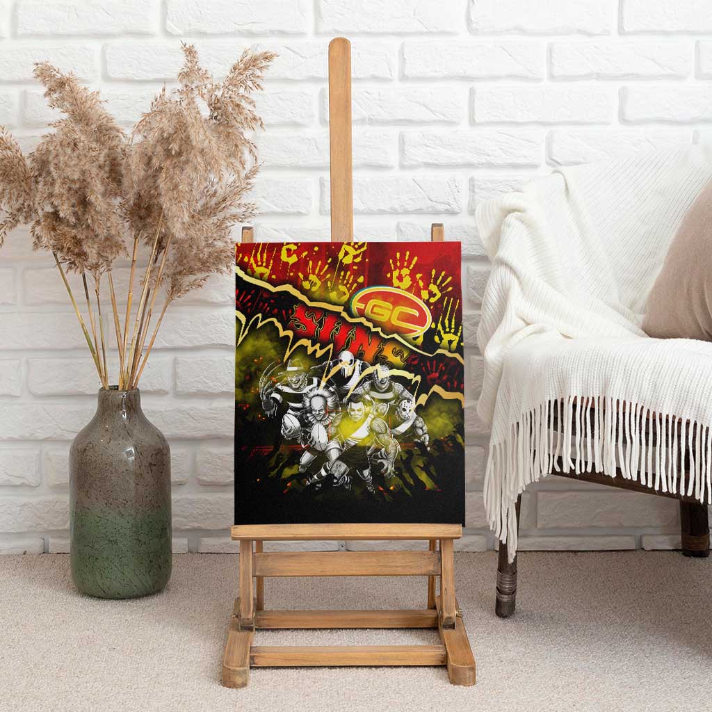 Step Into Horror Domain Suns Football Canvas Wall Art Halloween Horror Movie Characters - Aussie Hoodie