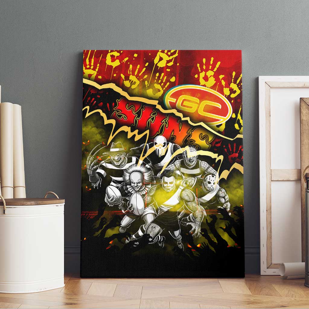 Step Into Horror Domain Suns Football Canvas Wall Art Halloween Horror Movie Characters - Aussie Hoodie