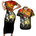 Step Into Horror Domain Suns Football Couples Matching Short Sleeve Bodycon Dress and Hawaiian Shirt Halloween Horror Movie Characters - Aussie Hoodie