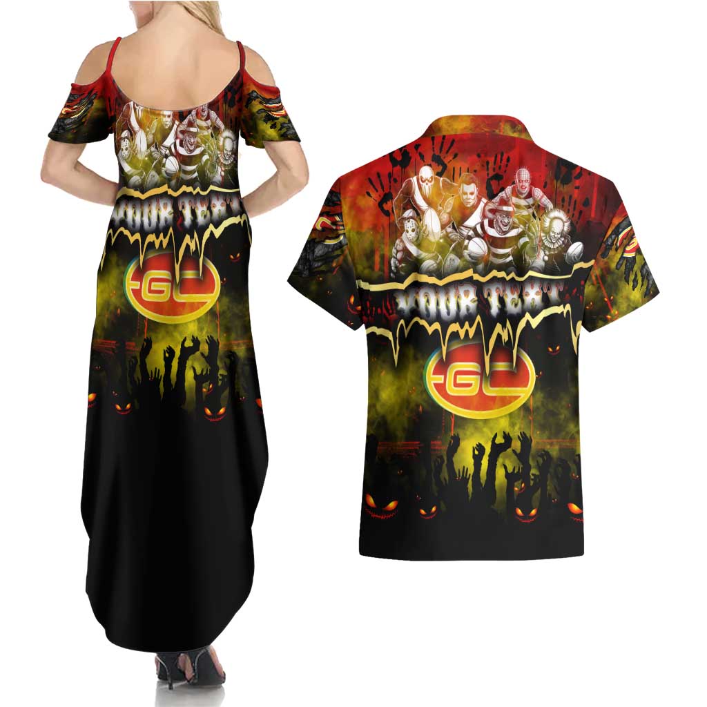 Step Into Horror Domain Suns Football Couples Matching Summer Maxi Dress and Hawaiian Shirt Halloween Horror Movie Characters - Aussie Hoodie