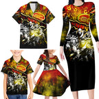 Step Into Horror Domain Suns Football Family Matching Long Sleeve Bodycon Dress and Hawaiian Shirt Halloween Horror Movie Characters - Aussie Hoodie