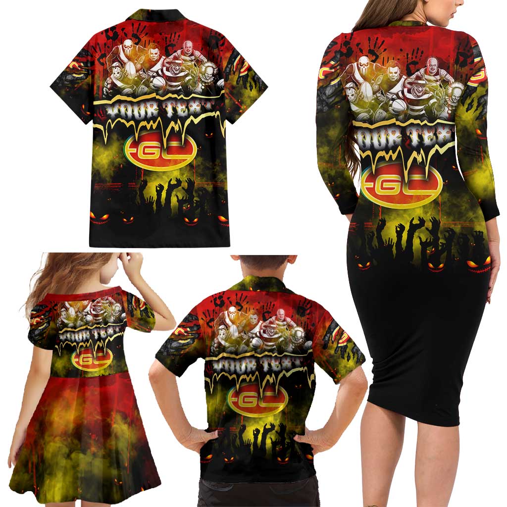 Step Into Horror Domain Suns Football Family Matching Long Sleeve Bodycon Dress and Hawaiian Shirt Halloween Horror Movie Characters - Aussie Hoodie