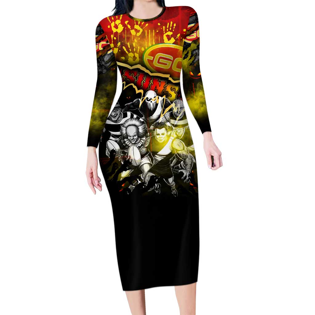 Step Into Horror Domain Suns Football Family Matching Long Sleeve Bodycon Dress and Hawaiian Shirt Halloween Horror Movie Characters - Aussie Hoodie