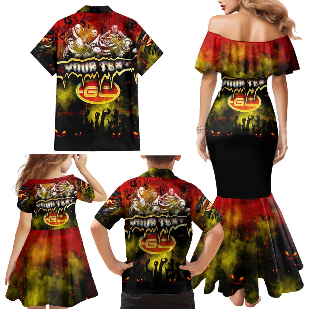 Step Into Horror Domain Suns Football Family Matching Mermaid Dress and Hawaiian Shirt Halloween Horror Movie Characters - Aussie Hoodie