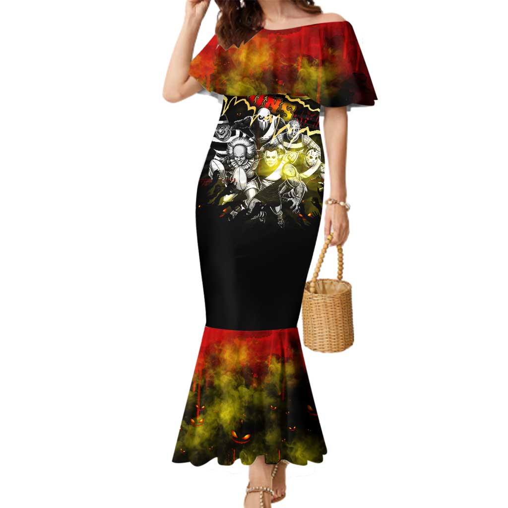 Step Into Horror Domain Suns Football Family Matching Mermaid Dress and Hawaiian Shirt Halloween Horror Movie Characters - Aussie Hoodie