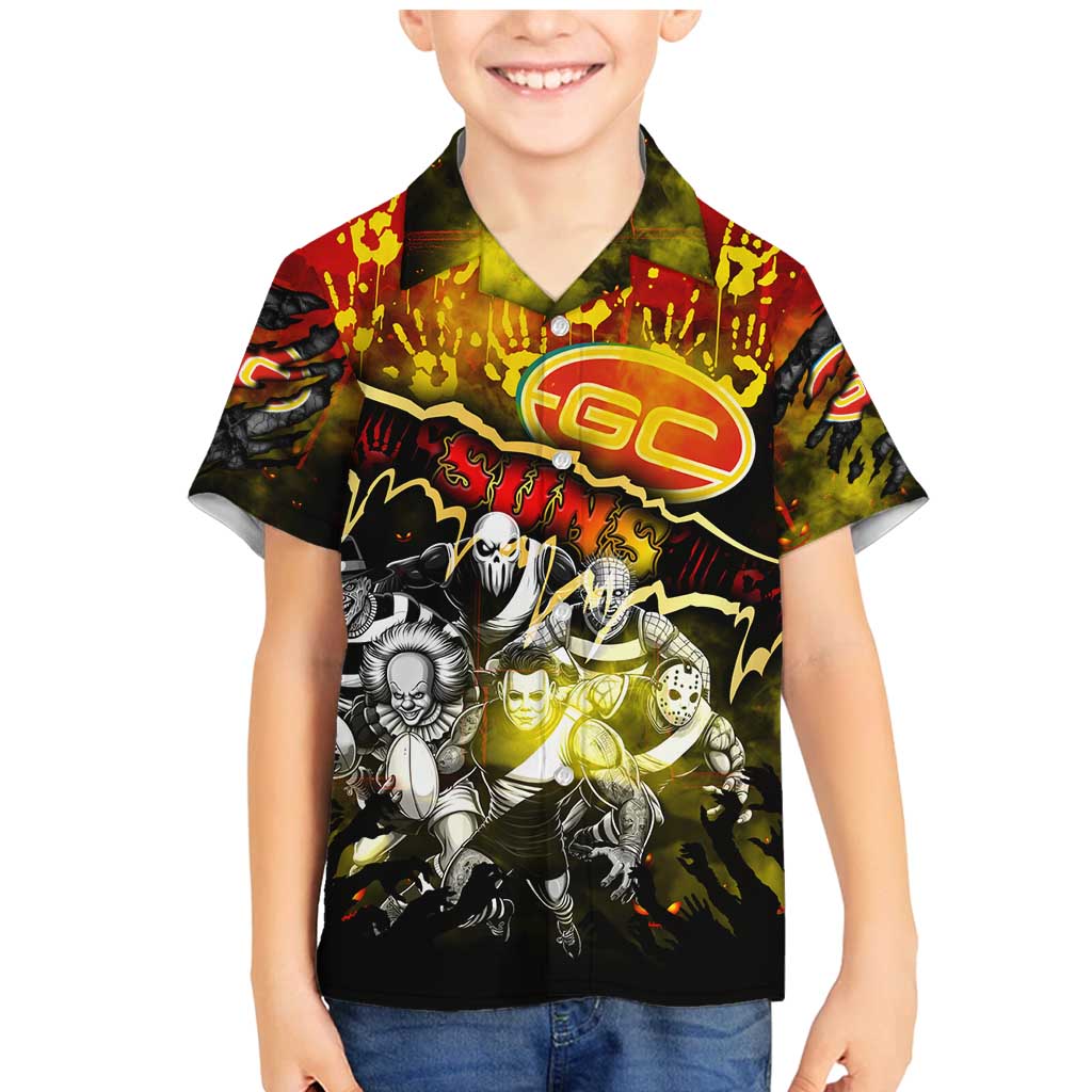 Step Into Horror Domain Suns Football Family Matching Mermaid Dress and Hawaiian Shirt Halloween Horror Movie Characters - Aussie Hoodie