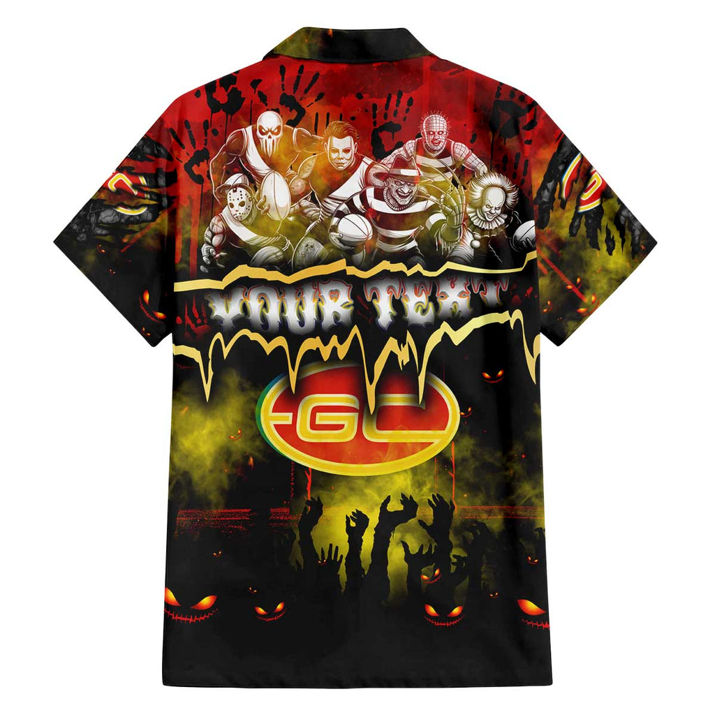 Step Into Horror Domain Suns Football Family Matching Off The Shoulder Long Sleeve Dress and Hawaiian Shirt Halloween Horror Movie Characters - Aussie Hoodie
