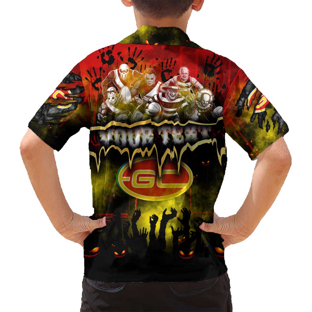 Step Into Horror Domain Suns Football Family Matching Off Shoulder Maxi Dress and Hawaiian Shirt Halloween Horror Movie Characters - Aussie Hoodie