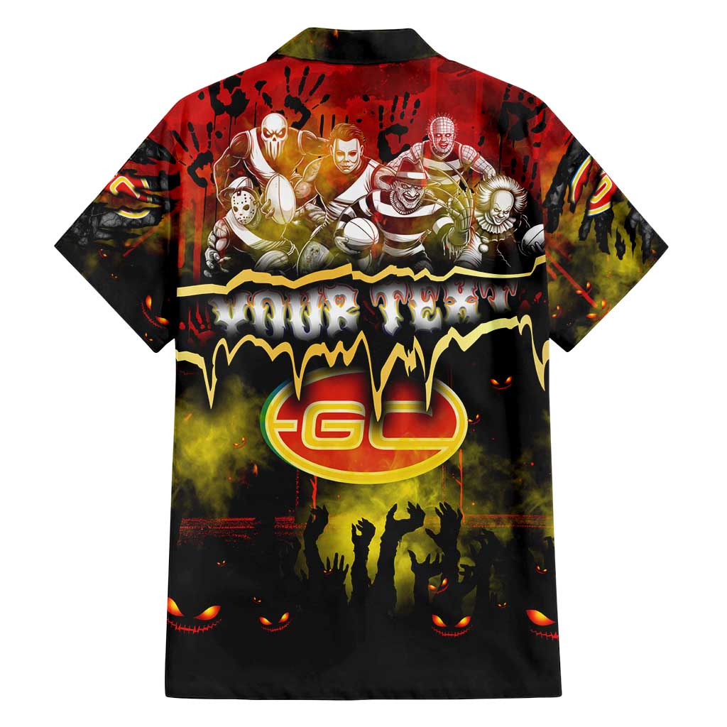 Step Into Horror Domain Suns Football Family Matching Off Shoulder Maxi Dress and Hawaiian Shirt Halloween Horror Movie Characters - Aussie Hoodie