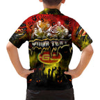 Step Into Horror Domain Suns Football Family Matching Off Shoulder Short Dress and Hawaiian Shirt Halloween Horror Movie Characters - Aussie Hoodie