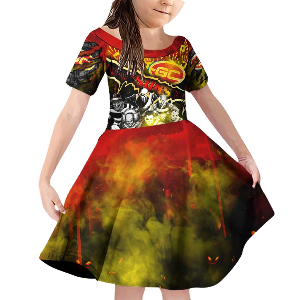 Step Into Horror Domain Suns Football Family Matching Off Shoulder Short Dress and Hawaiian Shirt Halloween Horror Movie Characters - Aussie Hoodie