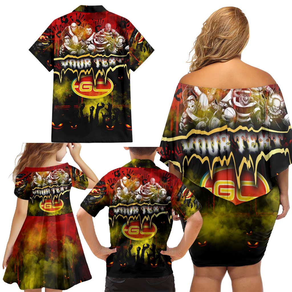 Step Into Horror Domain Suns Football Family Matching Off Shoulder Short Dress and Hawaiian Shirt Halloween Horror Movie Characters - Aussie Hoodie