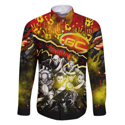 Step Into Horror Domain Suns Football Family Matching Off Shoulder Short Dress and Hawaiian Shirt Halloween Horror Movie Characters - Aussie Hoodie