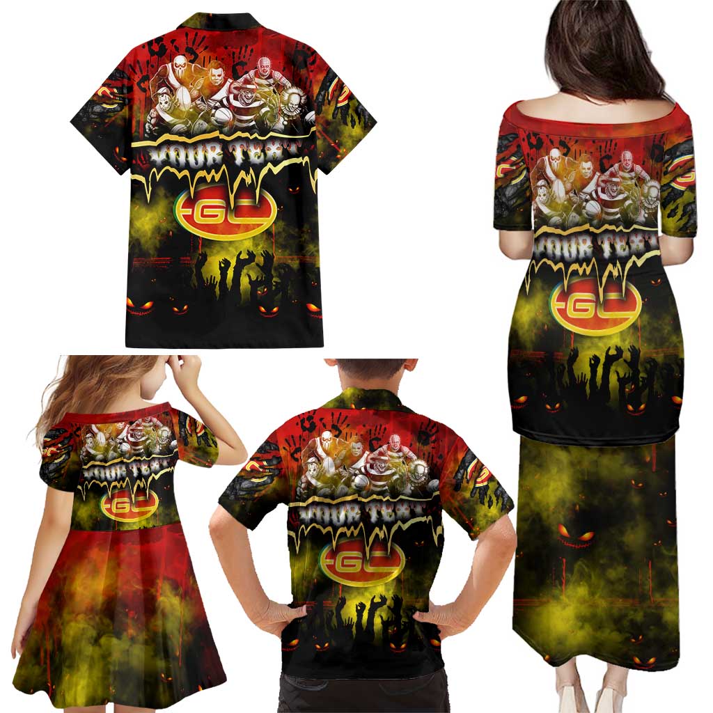 Step Into Horror Domain Suns Football Family Matching Puletasi and Hawaiian Shirt Halloween Horror Movie Characters - Aussie Hoodie
