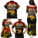Step Into Horror Domain Suns Football Family Matching Puletasi and Hawaiian Shirt Halloween Horror Movie Characters - Aussie Hoodie