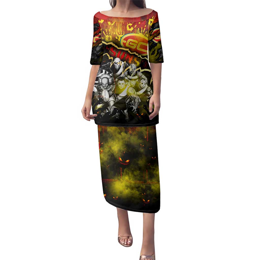 Step Into Horror Domain Suns Football Family Matching Puletasi and Hawaiian Shirt Halloween Horror Movie Characters - Aussie Hoodie