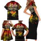 Step Into Horror Domain Suns Football Family Matching Short Sleeve Bodycon Dress and Hawaiian Shirt Halloween Horror Movie Characters - Aussie Hoodie