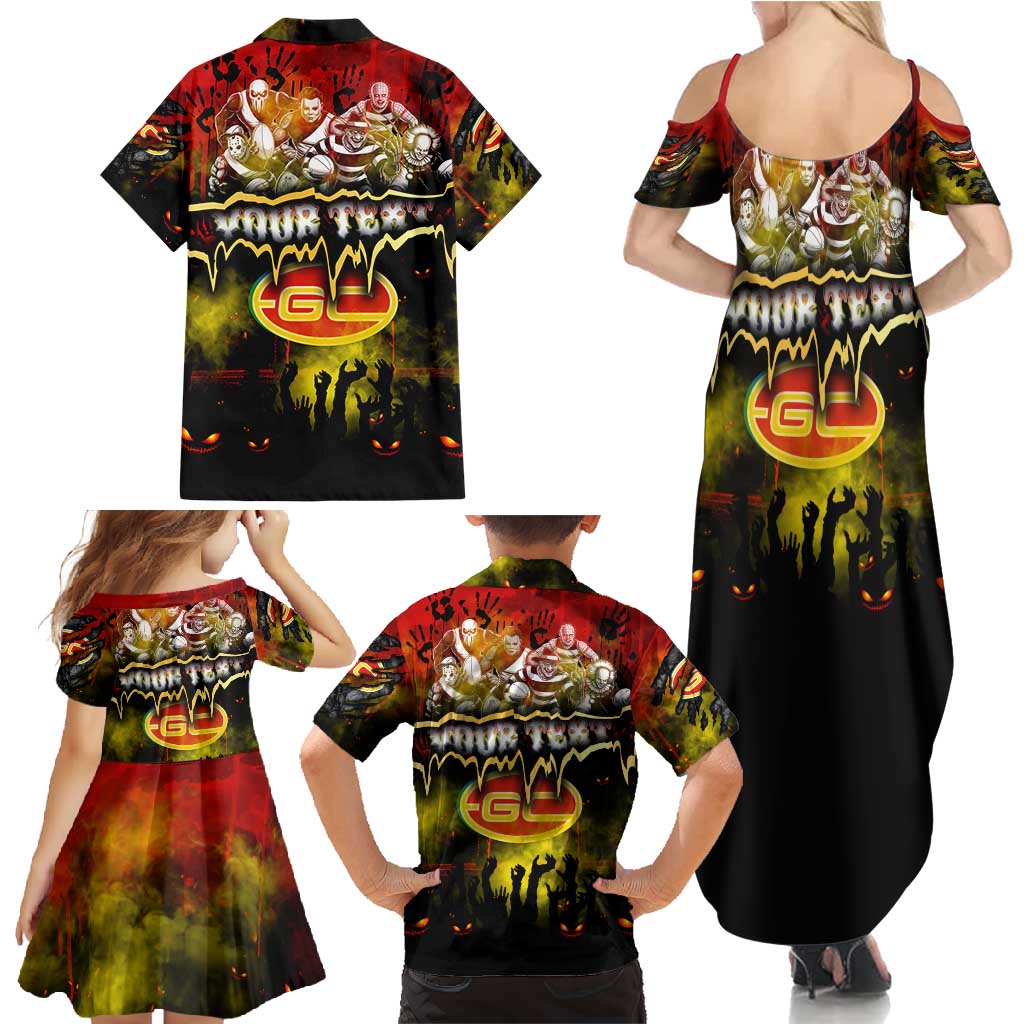 Step Into Horror Domain Suns Football Family Matching Summer Maxi Dress and Hawaiian Shirt Halloween Horror Movie Characters - Aussie Hoodie