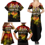 Step Into Horror Domain Suns Football Family Matching Summer Maxi Dress and Hawaiian Shirt Halloween Horror Movie Characters - Aussie Hoodie