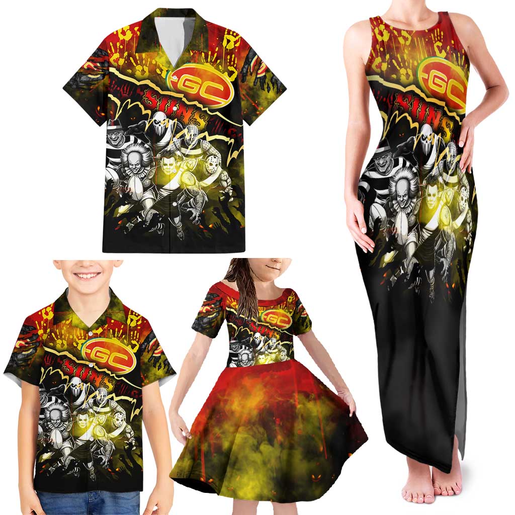 Step Into Horror Domain Suns Football Family Matching Tank Maxi Dress and Hawaiian Shirt Halloween Horror Movie Characters - Aussie Hoodie