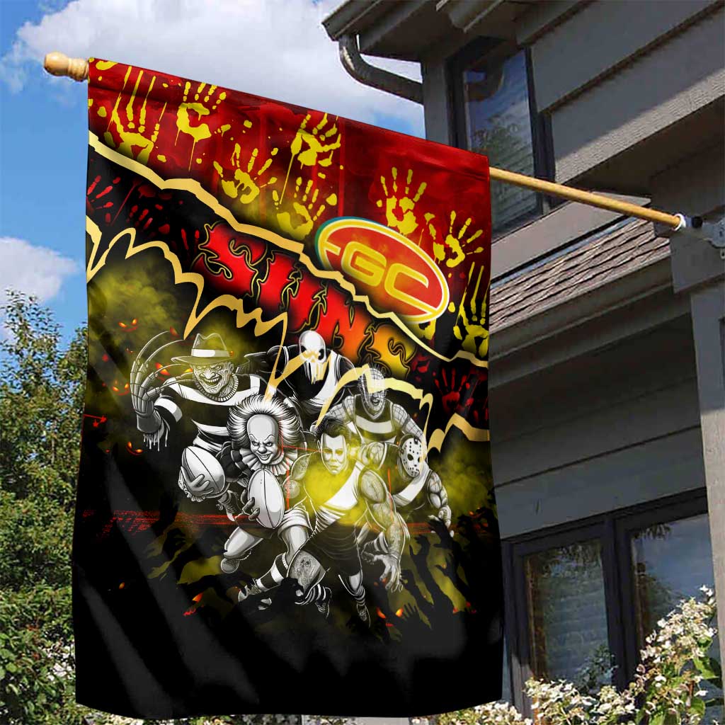 Step Into Horror Domain Suns Football Garden Flag Halloween Horror Movie Characters - Aussie Hoodie